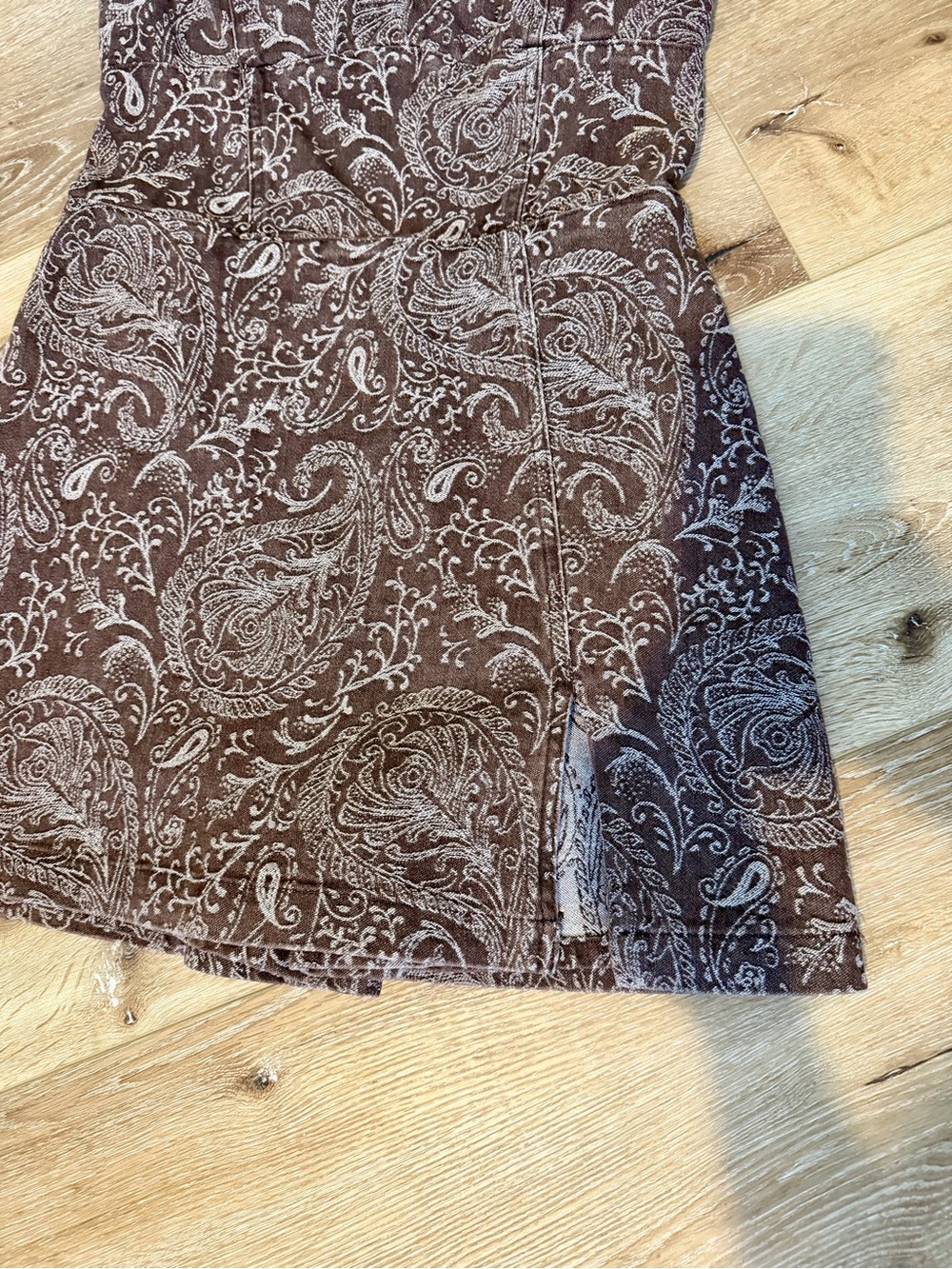 NWOT Amanda Uprichard Taylor Skort Romper in Brown Paisley Med - Picture 9 of 11